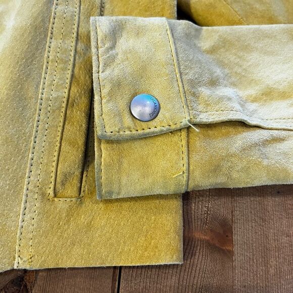 Anthropologie Blank NYC Chartreuse  Leather Cropped Jacket Size Medium - Picture 10 of 15